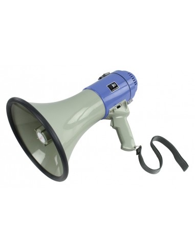 Megaphone 25W, supply 8x1.5V R14C, with integrated microphone
