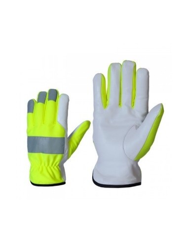 Goatskin gloves with fluorescent...